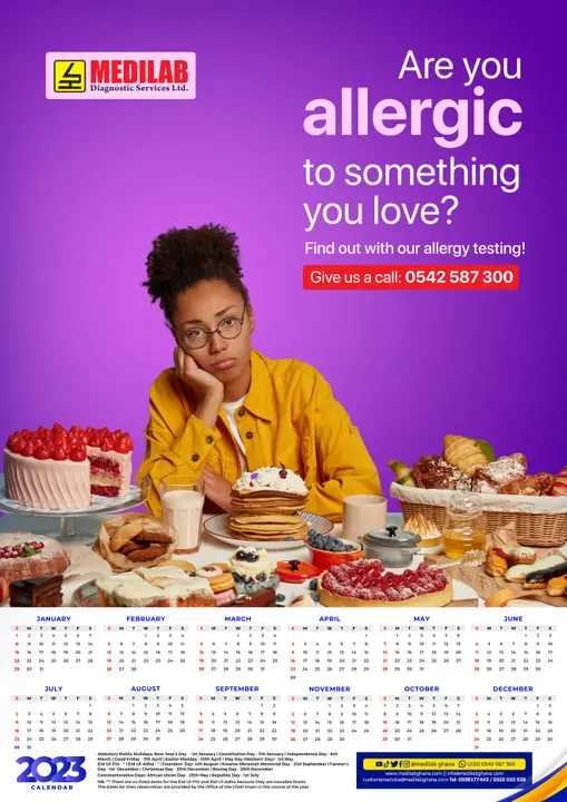 Calendar: allergy testing, Medilab